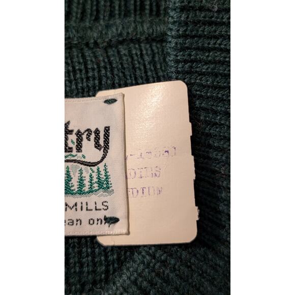 Ski Country Colorado Knitting Mills 100% Virgin Wool Green Striped Ski Sweater - Picture 5 of 11